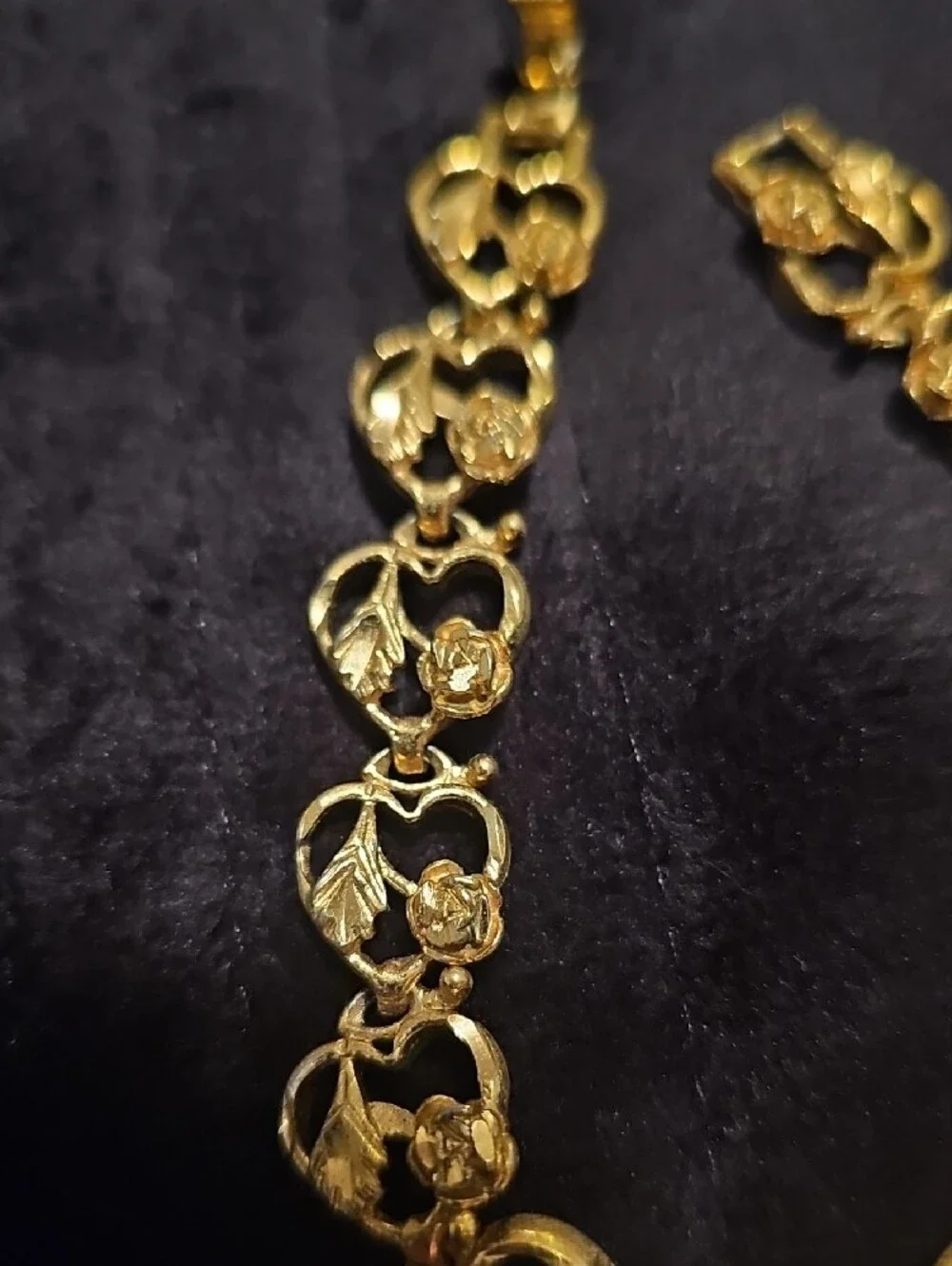 Gold Plated Floral Link Bracelet - Women Jewelry